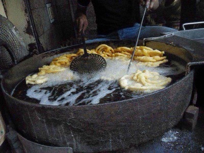 Jalebi frying